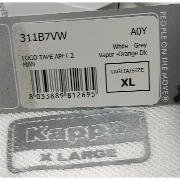 Kappa Logo Tape Apet 2 Mens XL White Regular Fit Pullover Hoodie Sweatshirt - Picture 8 of 12